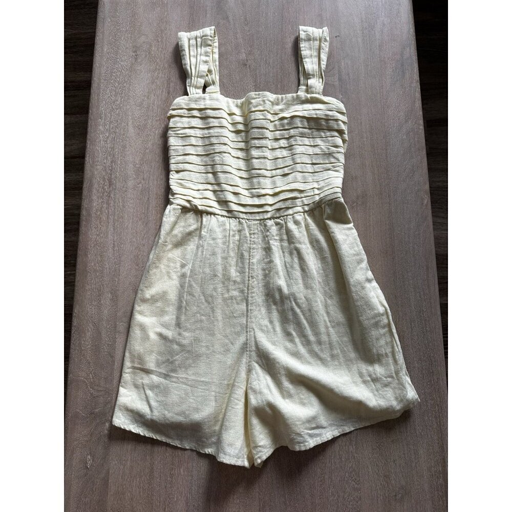 Abercrombie NWT Emerson Off The Shoulder Butter Yellow Romper Small - Picture 2 of 7